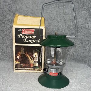 VTG Coleman Double Mantle Propane Lantern 5114A970 Box & NOS Bernzomatic Mantles